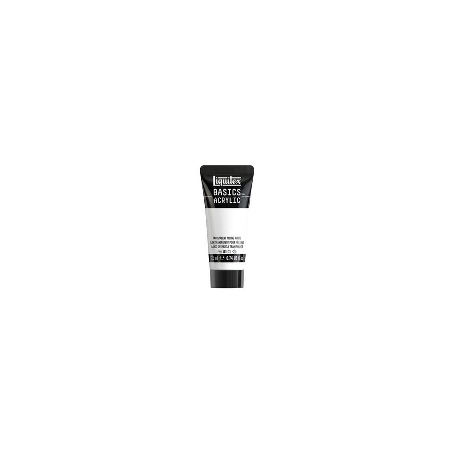 Basics acrylique tube 22 ml - Liquitex Couleur:BLANC TRANSPARENT POUR MELANGES{image_id}
