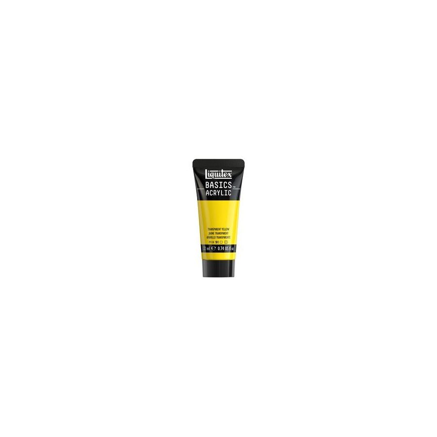 Basics acrylique tube 22 ml - Liquitex Couleur:JAUNE TRANSPARENT{image_id}