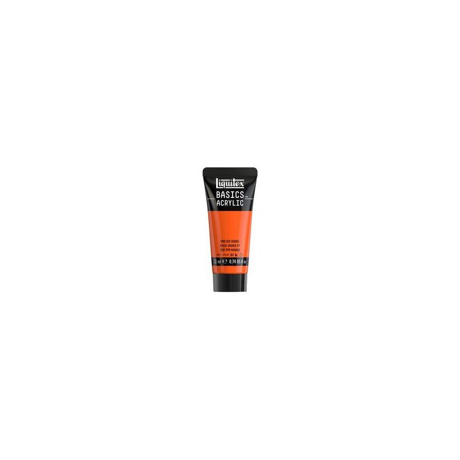 Basics acrylique tube 22 ml - Liquitex Couleur:ROUGE ORANGE VIF{image_id}