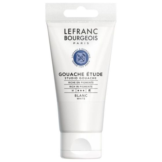 Gouache Lefranc Bourgeois Study 80 ml – Couleurs Intenses pour Étudiants et Créatifs Couleur:BLANC{image_id}