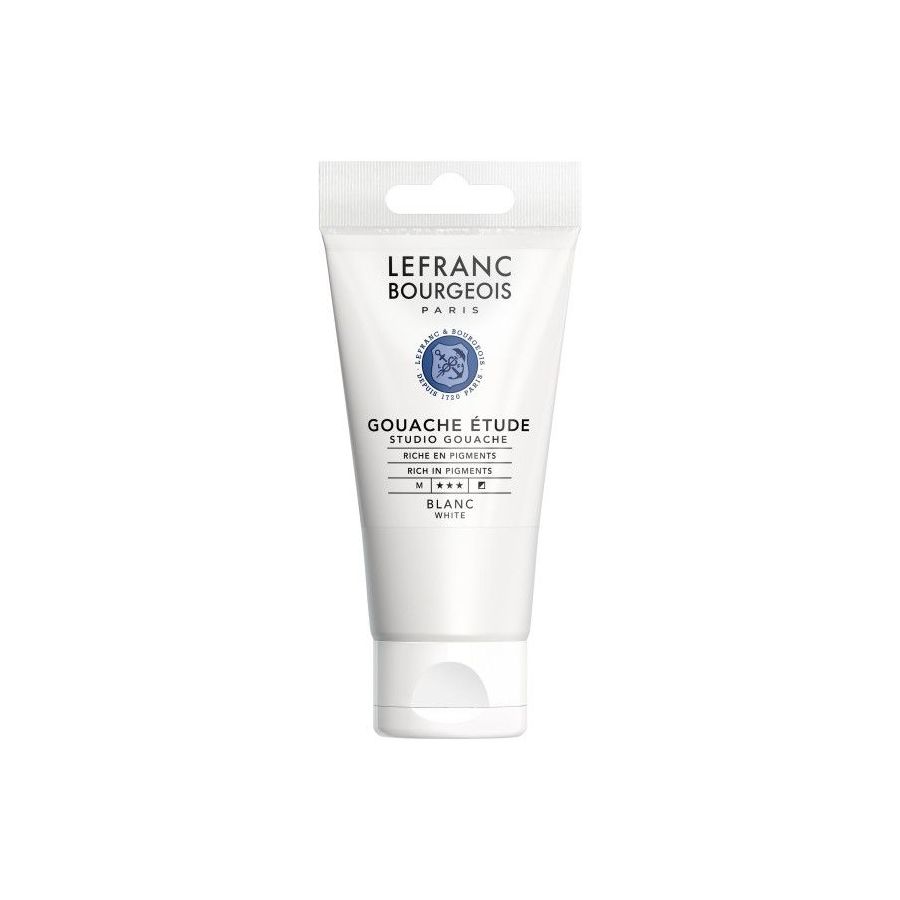 Gouache Lefranc Bourgeois Study 80 ml – Couleurs Intenses pour Étudiants et Créatifs Couleur:BLANC{image_id}