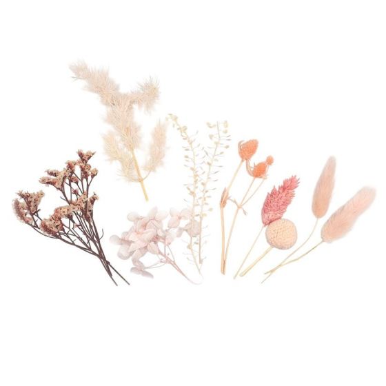 FLEURS SÉCHÉES COLORIS ROSE X 10 PCS - Décoration naturelle et poétique {image_id}