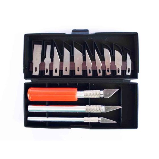 Coffret Cutter de Précision CTOP - 3 Couteaux + 13 Lames + Boîte de Rangement {image_id}
