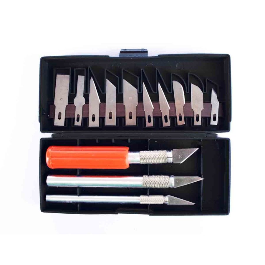 Coffret Cutter de Précision CTOP - 3 Couteaux + 13 Lames + Boîte de Rangement {image_id}