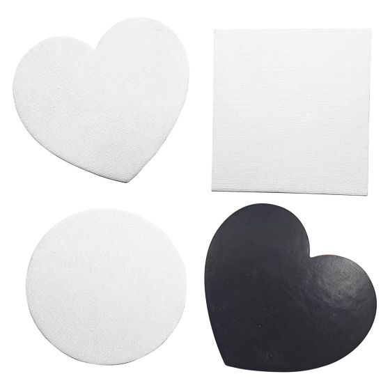 Lot de 4 magnets en cartons entoilés pour une décoration artistique {image_id}