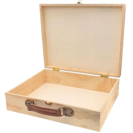 Valisette en bois 33 x 9 x 27 cm - Idéale pour la décoration DIY {image_id}