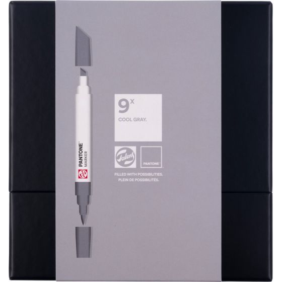 Set de marqueurs Pantone encre à base d'eau nuances du gris clair - 9 marqueurs