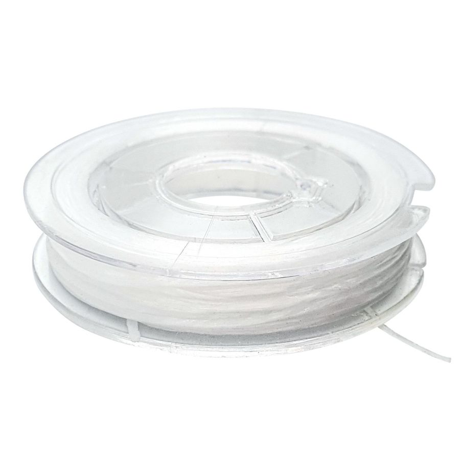 Fil élastique transparent rond 0,8 mm x 15 m - Idéal pour la création de bijoux DIY {image_id}