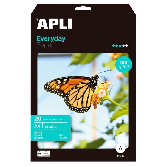 Papier photo APLI A4 180g 20f glossy pour impressions de qualité {image_id}