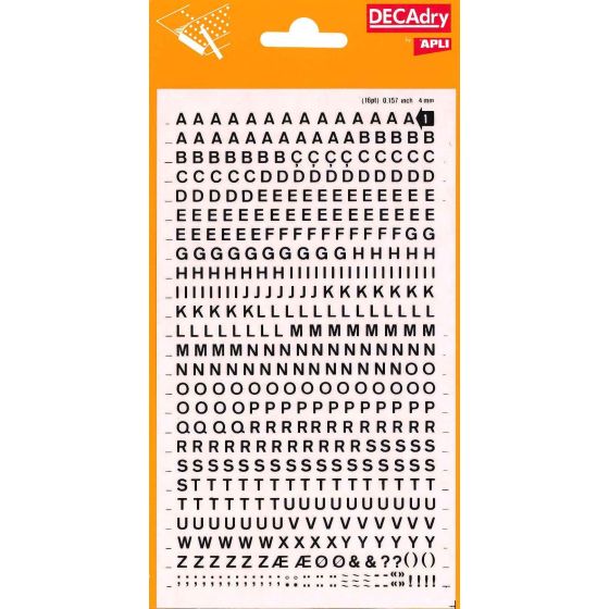 Lettres Transfert Noir 4mm APLI - Marquage Facile {image_id}