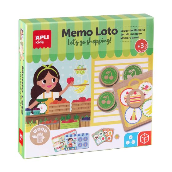 Jeu Mémo Loto en Bois APLI - Jeu de Mémoire et Déduction pour Enfants {image_id}