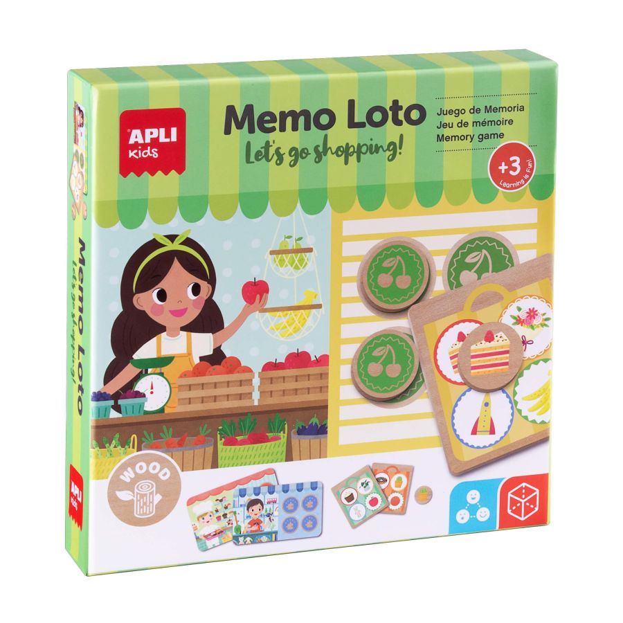 Jeu Mémo Loto en Bois APLI - Jeu de Mémoire et Déduction pour Enfants {image_id}