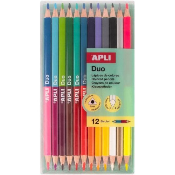 BLISTER DE 24 CRAYONS DE COULEUR VIVES APLI {image_id}