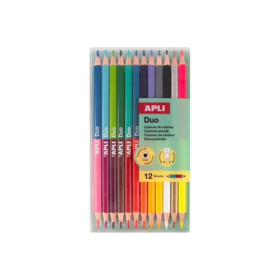 BLISTER DE 24 CRAYONS DE COULEUR VIVES APLI {image_id}