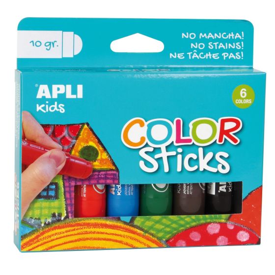 Lot de 6 Tubes de Gouache Solide APLI 10g - Couleurs Assorties {image_id}