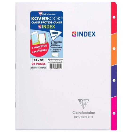 Cahier Koverbook Clairefontaine 24x32cm 96 pages - Grands carreaux {image_id}