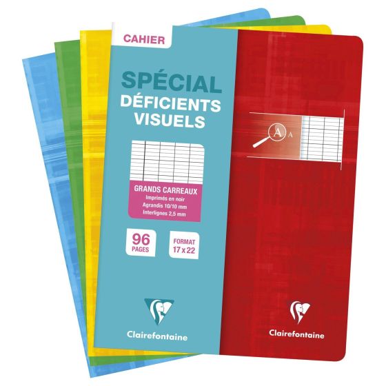 Cahier spécial déficients visuels Clairefontaine 17x22 - Idéal pour une écriture adaptée {image_id}