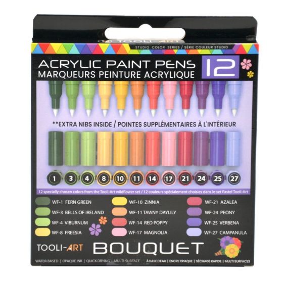 Set de 12 marqueurs acryliques TOOLI - Couleurs vives et précises pour tous vos projets artistiques {image_id}
