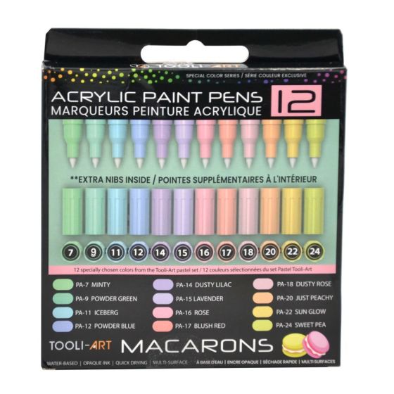 Marqueur acrylique TOOLI Set Macarons 12 couleurs EF 0.7mm {image_id}