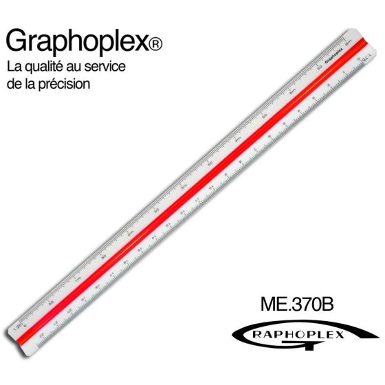 Règle de réduction GRAPHOPLEX KUTCH 30 cm 6 échelles 1/20 à 1/125 {image_id}