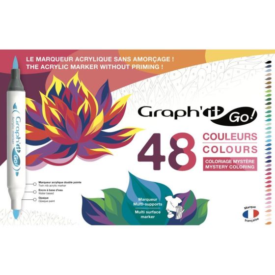 Set de 48 Marqueurs Acrylique pour Coloriage Mystère GRAPH'IT GO! {image_id}
