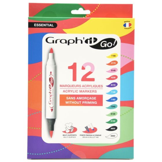 Set de 12 marqueurs acryliques GRAPH'IT GO! - Essential {image_id}