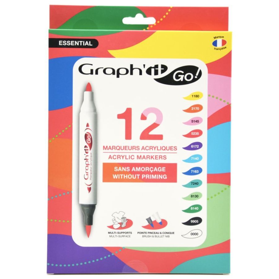 Set de 12 marqueurs acryliques GRAPH'IT GO! - Essential {image_id}