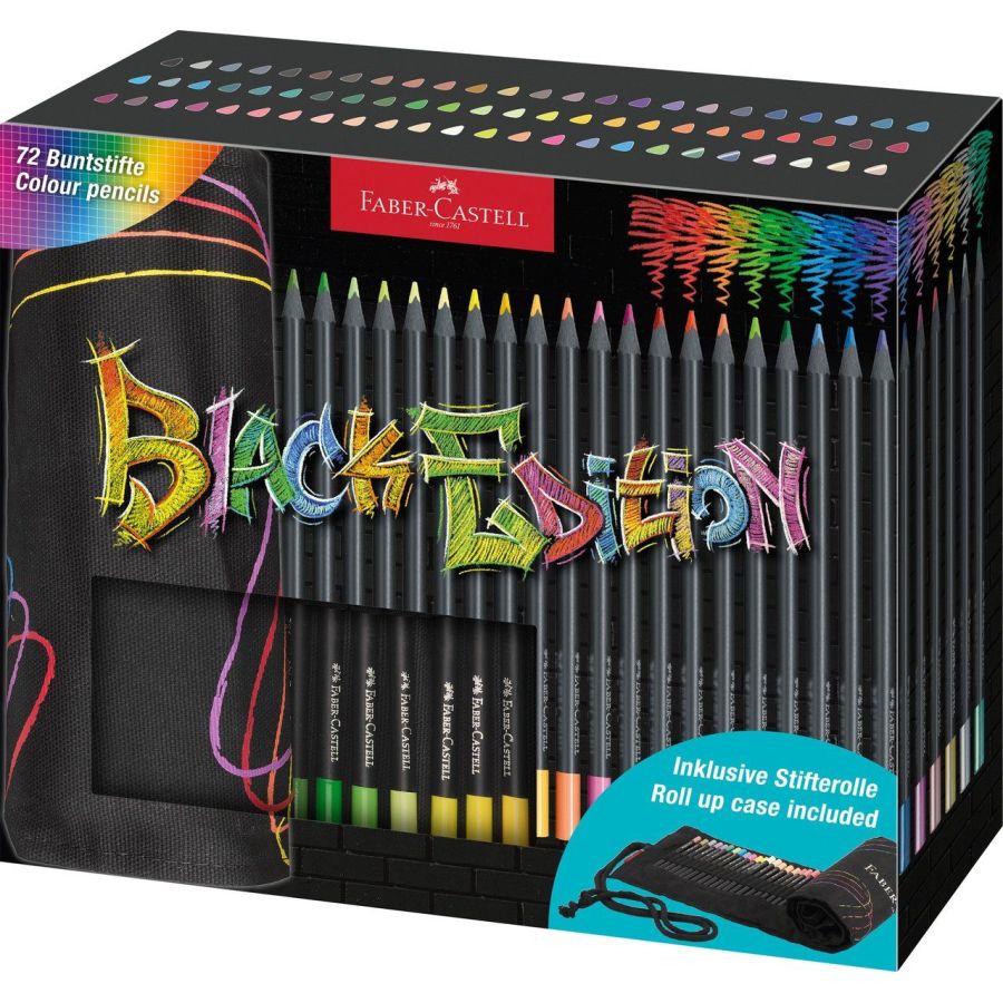 Crayons de couleur Faber-Castell Black Edition - Collection premium de 72 teintes {image_id}