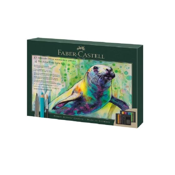 Coffret Faber-Castell Set Albrecht Dürer & Pitt Artist Pen 46 pièces - Crayons de couleur aquarellables et feutres {image_id}