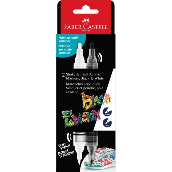 Marqueur acrylique Shake & Paint Black Edition - Blanc & Noir par Faber Castell {image_id}