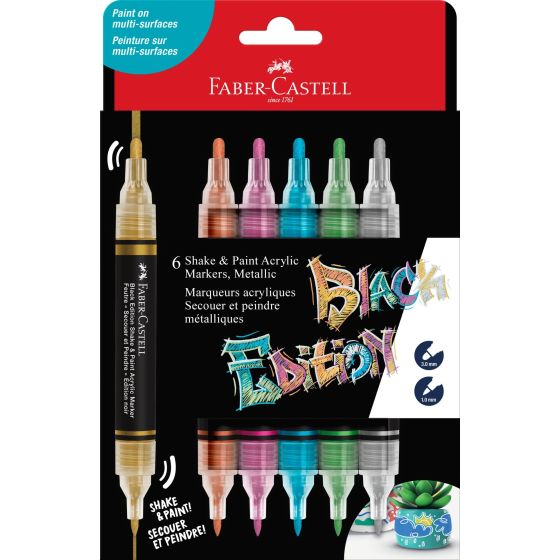 Marqueurs acryliques Faber Castell Black Edition métalliques - Set de 4 {image_id}