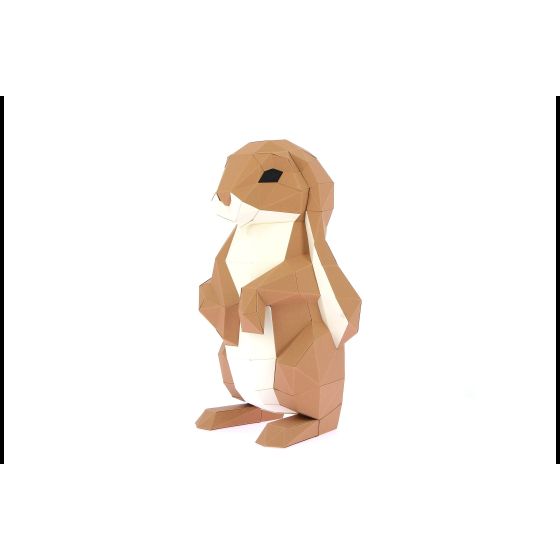 Trophée Lapin Debout en Papier 3D {image_id}