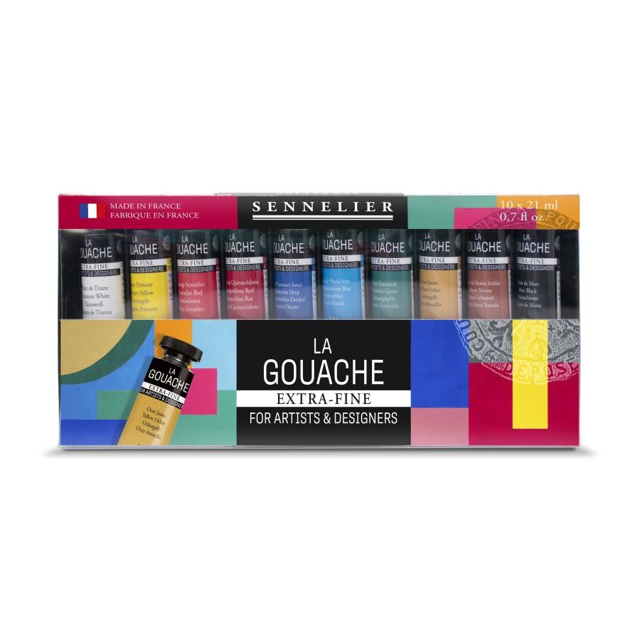 Set Gouache Extra-Fine Sennelier – 10 Tubes de 21 ml aux Couleurs Vives et Intenses Set Gouache Extra-Fine Sennelier – 10 Tubes de 21 ml aux Couleurs Vives et Intenses