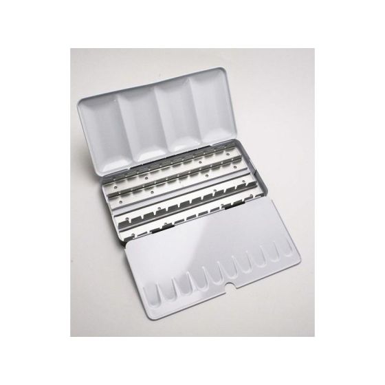 Boîte Aquarelle Vide Métal – 48 Demi-Godets avec Palette et Anneau de Maintien