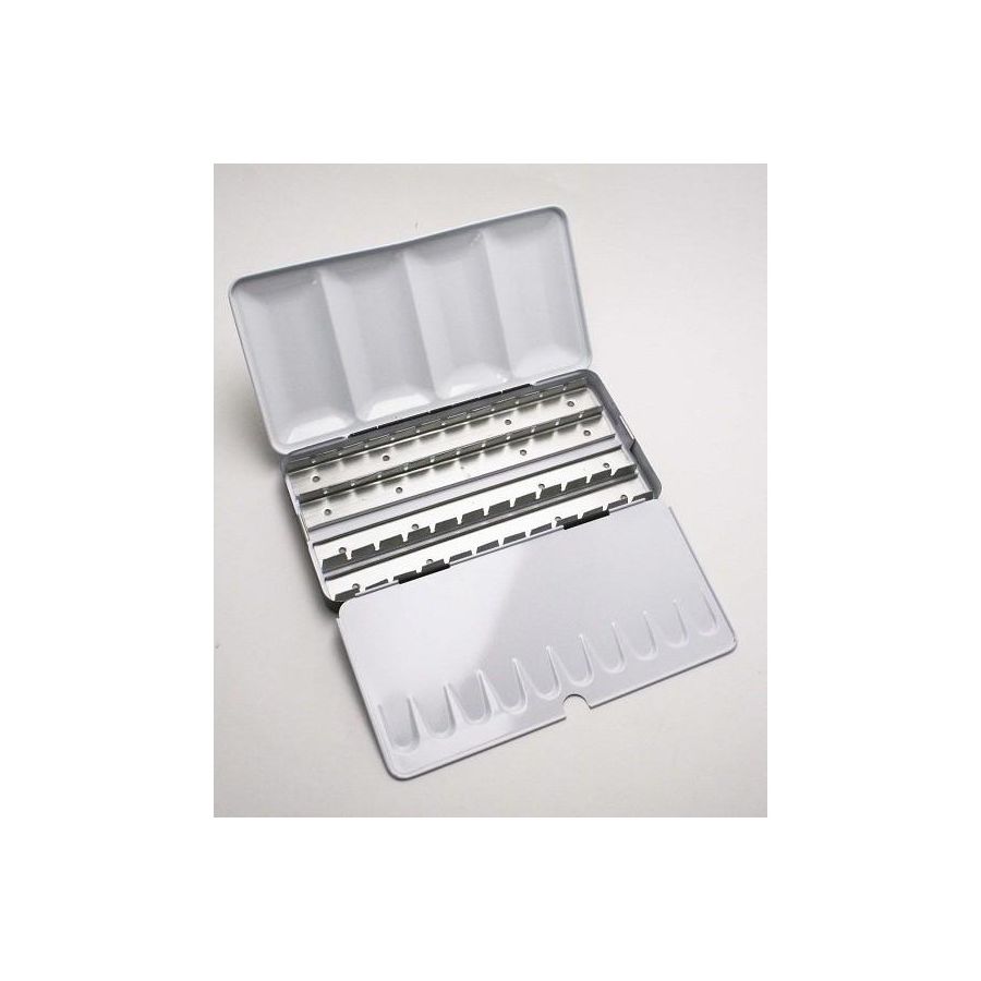 Boîte Aquarelle Vide Métal – 48 Demi-Godets avec Palette et Anneau de Maintien