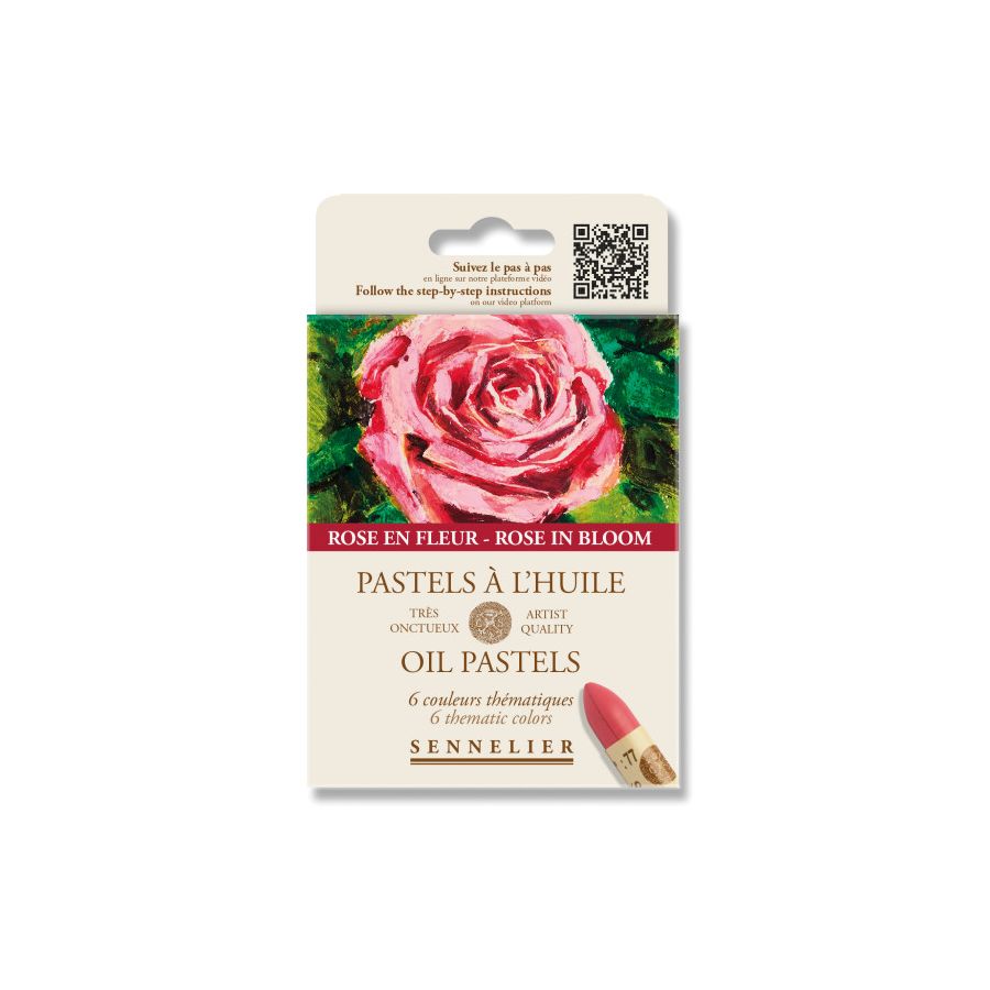 Pastels à l’Huile Sennelier – Coffret 6 Couleurs Thème Rose en Fleur : Texture onctueuse et pigments intenses