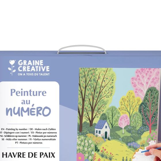 Peinture par Numéro – Havre de Paix 30x40 cm : Kit complet avec châssis, pinceaux et peintures