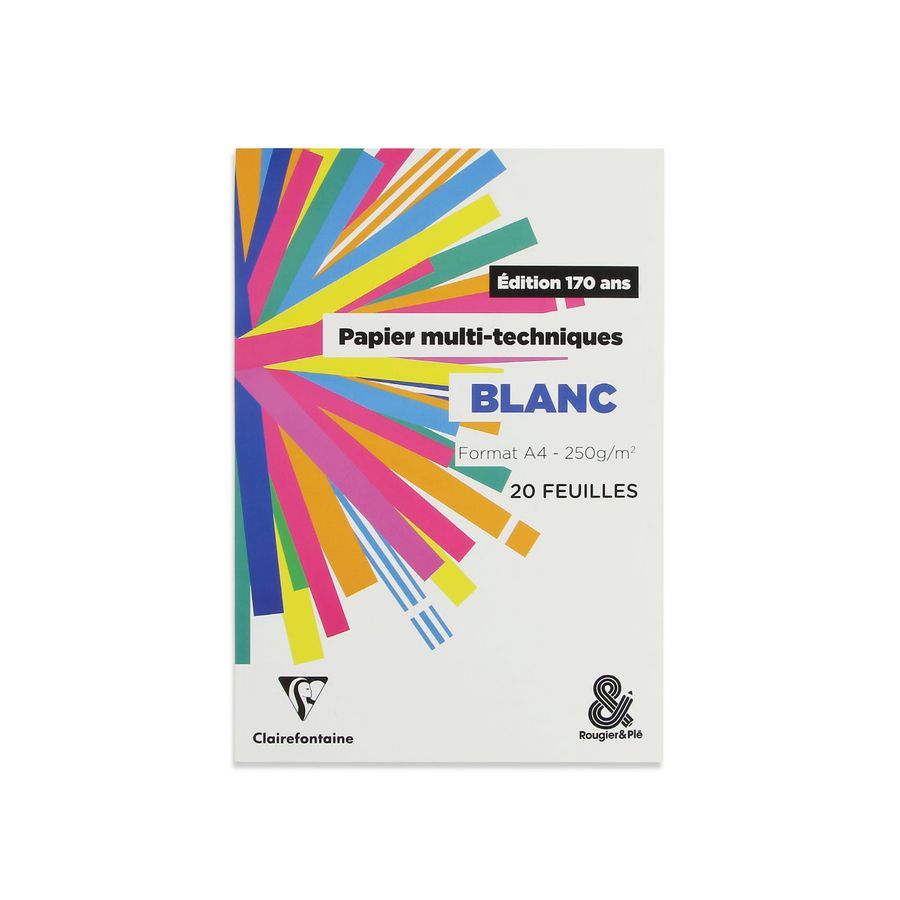 Bloc papier multi-techniques A4 250 g/m² – 20 feuilles : Édition spéciale 170 ans