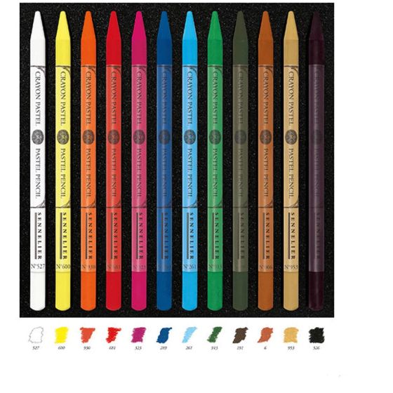 Boîte magnétique 12 crayons pastels + 12 emplacements vides – Couleurs intenses & coffret évolutif