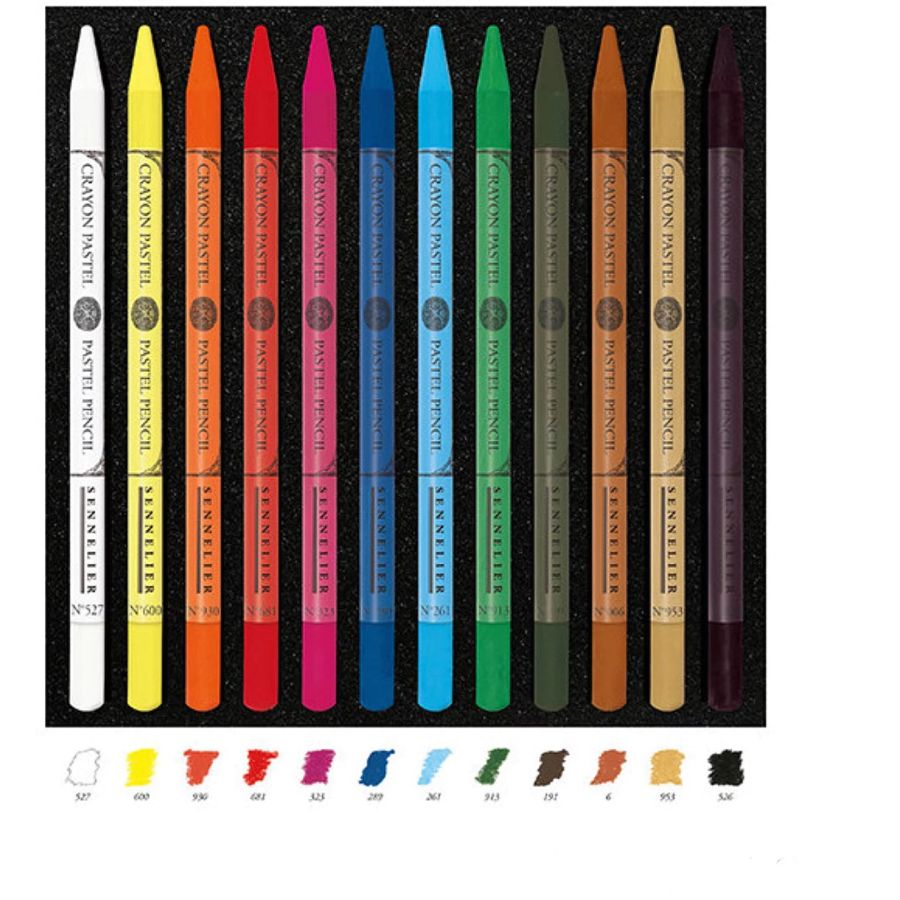 Boîte magnétique 12 crayons pastels + 12 emplacements vides – Couleurs intenses & coffret évolutif