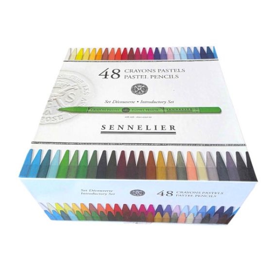 Boîte magnétique 48 crayons pastels extra-fins – Palette complète de couleurs intenses