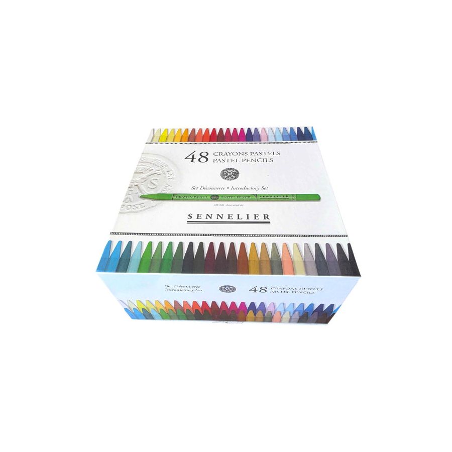 Boîte magnétique 48 crayons pastels extra-fins – Palette complète de couleurs intenses