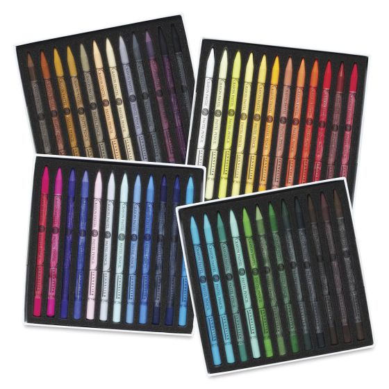 Boîte magnétique 48 crayons pastels extra-fins – Palette complète de couleurs intenses