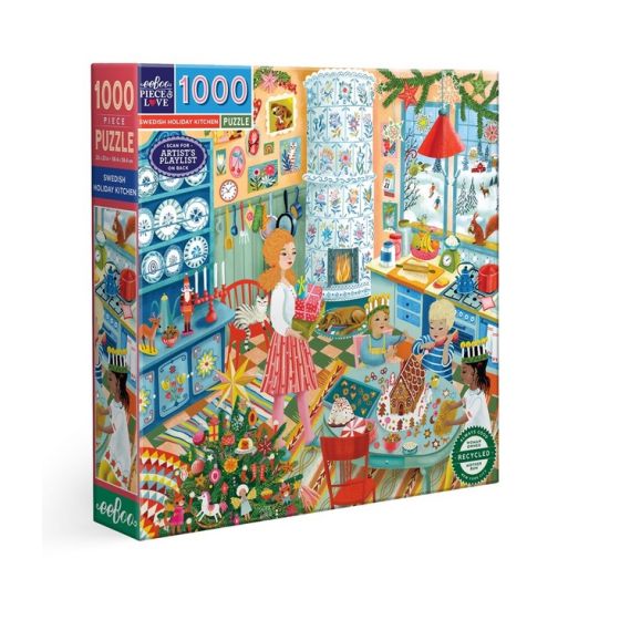 Puzzle Swedish Holiday Kitchen 1000 pièces – Ambiance chaleureuse de Noël scandinave