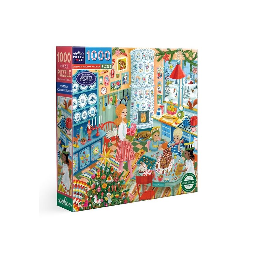 Puzzle Swedish Holiday Kitchen 1000 pièces – Ambiance chaleureuse de Noël scandinave