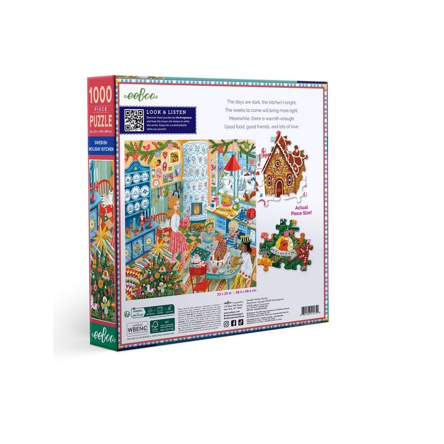 Puzzle Swedish Holiday Kitchen 1000 pièces – Ambiance chaleureuse de Noël scandinave