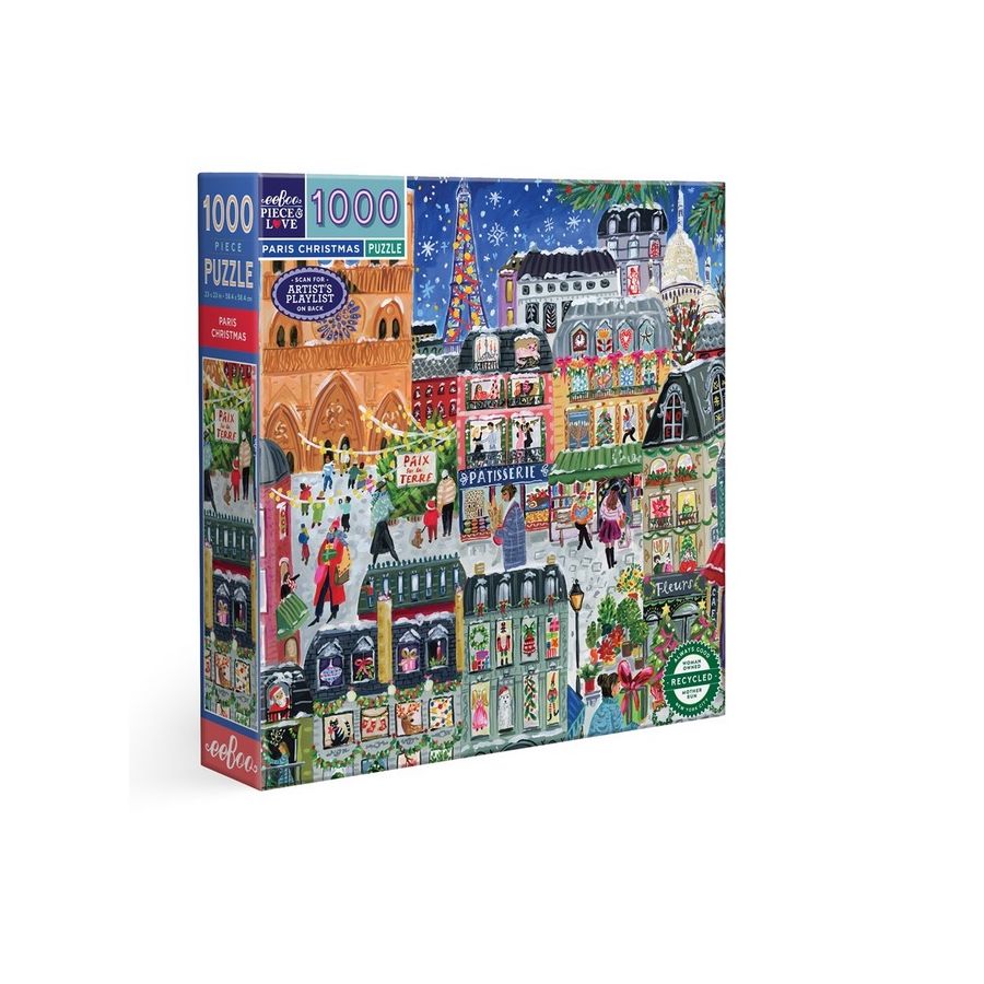 Puzzle Paris Christmas 1000 pièces – Paris enneigé et féérie de Noël