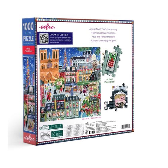 Puzzle Paris Christmas 1000 pièces – Paris enneigé et féérie de Noël