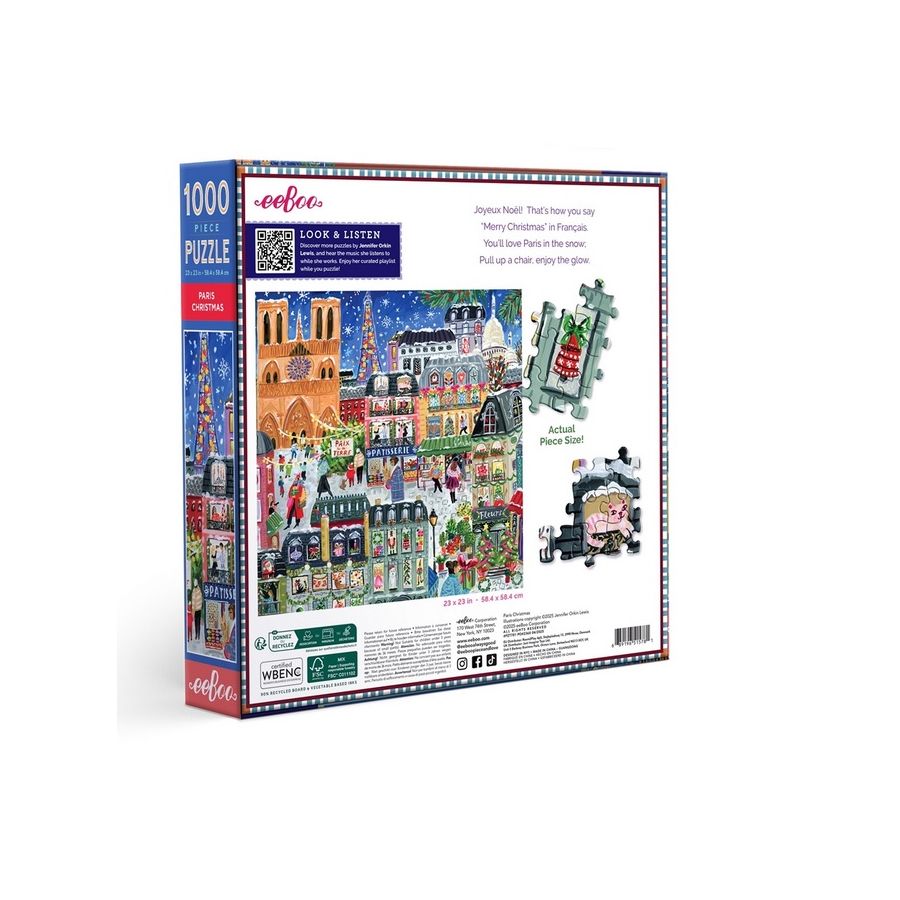 Puzzle Paris Christmas 1000 pièces – Paris enneigé et féérie de Noël