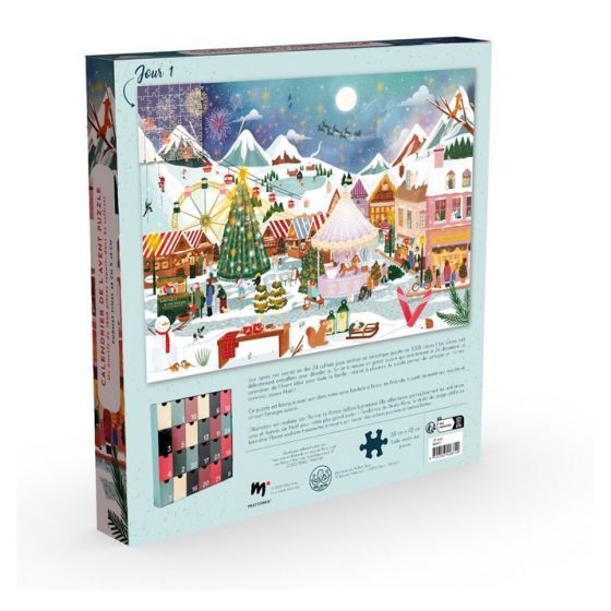 Calendrier de l’Avent Puzzle Village de Noël – 1008 pièces à découvrir jour après jour